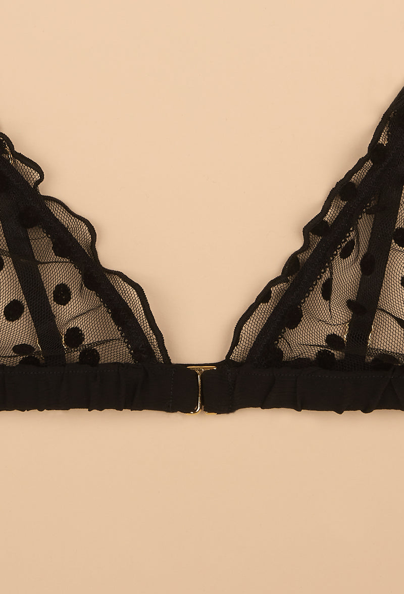 Shirley bralette Black Dots